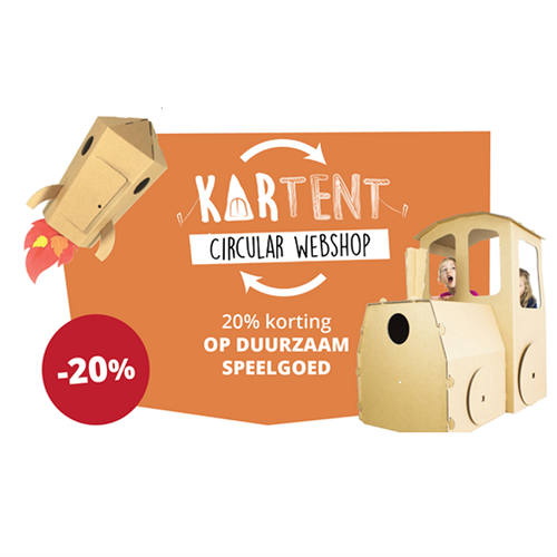 20% korting op al het kartonnen speelgoed van KarTent