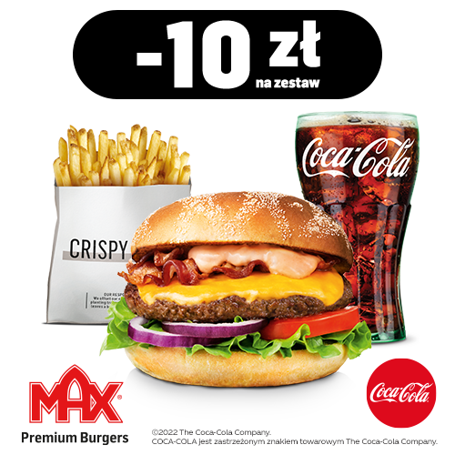 Zamów super zestaw z Coca-Cola w MAX! Specjalnie dla Ciebie, teraz z rabatem 10zł.